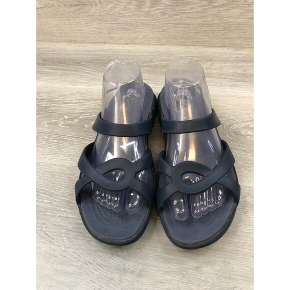 Crocs Sloane Women's Navy Blue Sandal 10 Strappy Slide Comfort Slip On Shoes - Picture 2 of 7